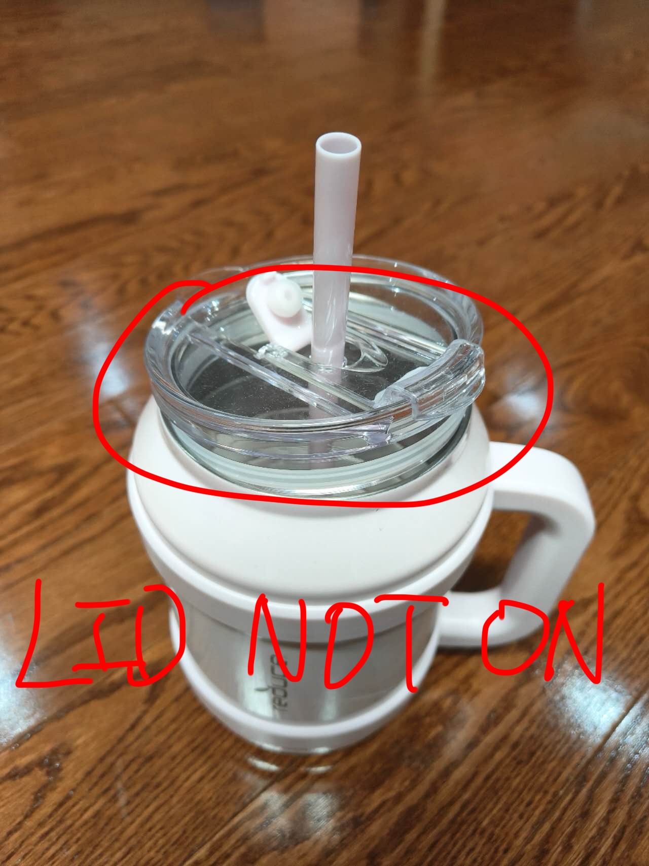 This is the water bottle when the lid is not on