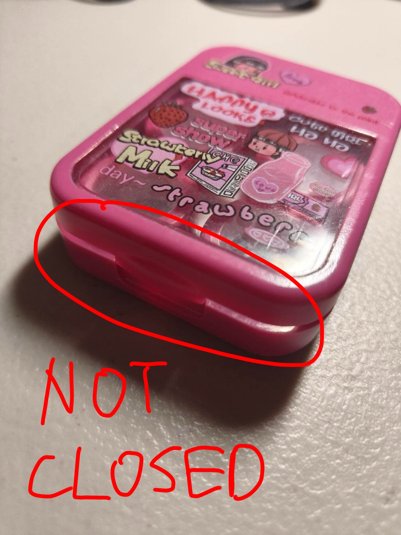 This is the box when the it is not closed