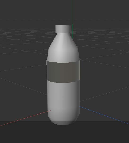 This is a side view screenshot of a bottle of water (with detail)