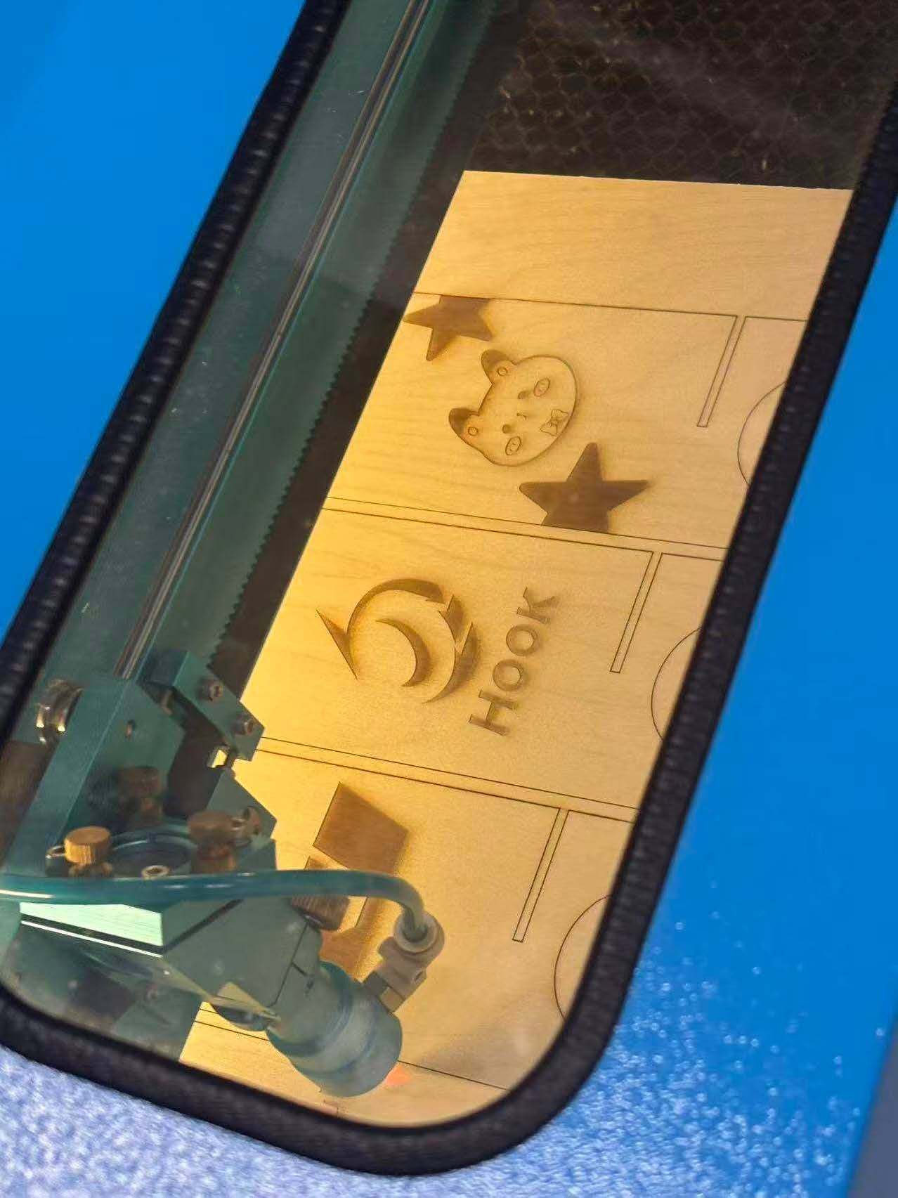 This is the photo of the Laser Cut process.