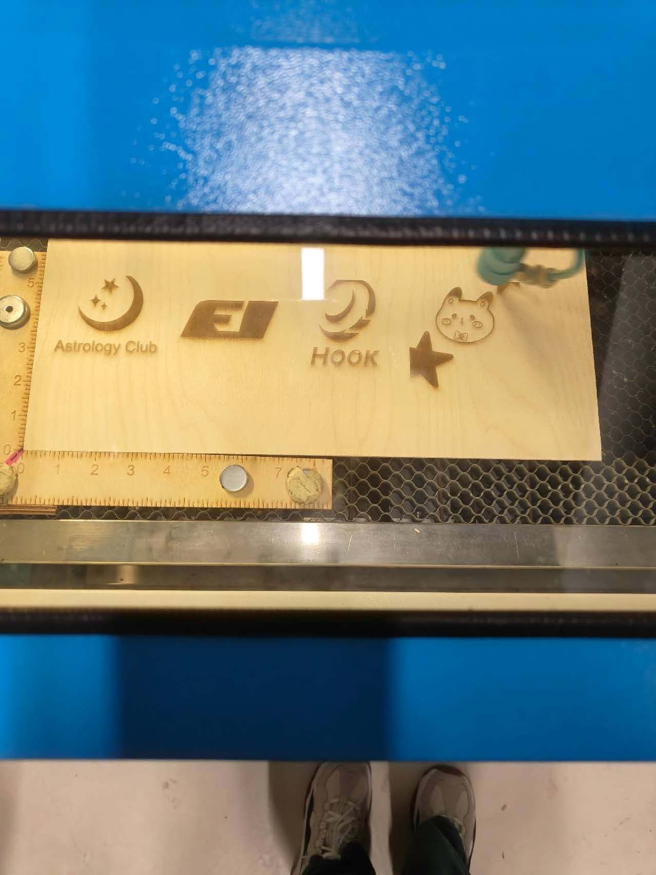 This is the photo of the Laser Cut process.